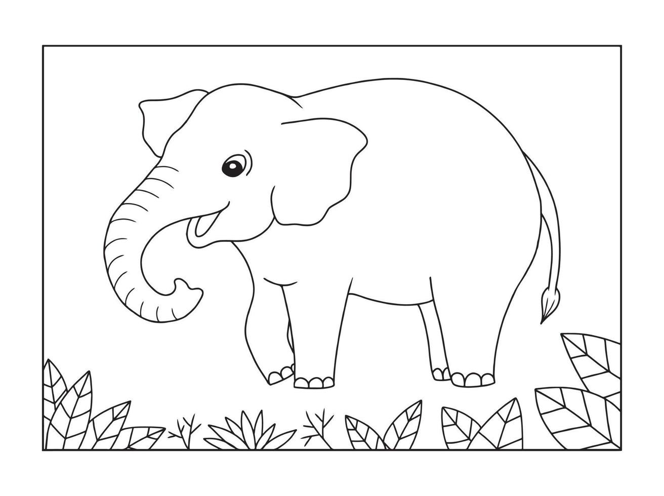 Vector illustration of an elephant. Suitable for coloring book, coloring pages, etc