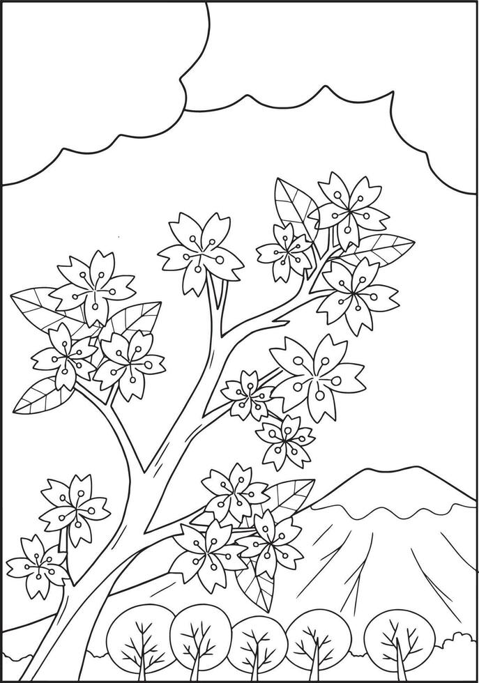 Vector illustration of flowers in a vase. Suitable for coloring book, coloring pages, etc