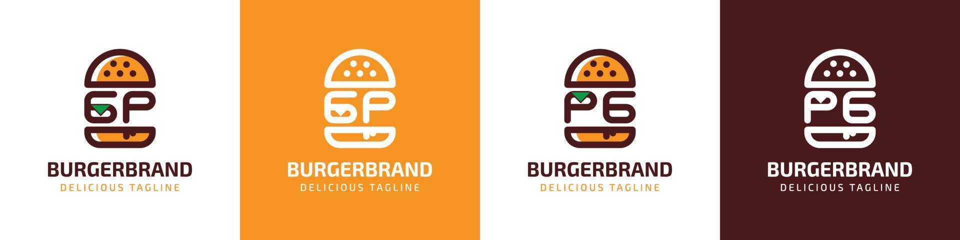 letra gp y pg hamburguesa logo, adecuado para ninguna negocio relacionado a hamburguesa con gp o pg iniciales. vector