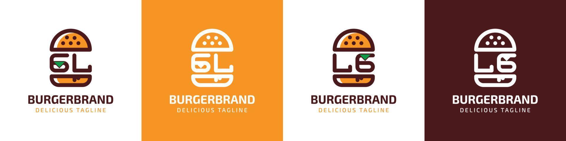 letra gl y lg hamburguesa logo, adecuado para ninguna negocio relacionado a hamburguesa con gl o lg iniciales. vector