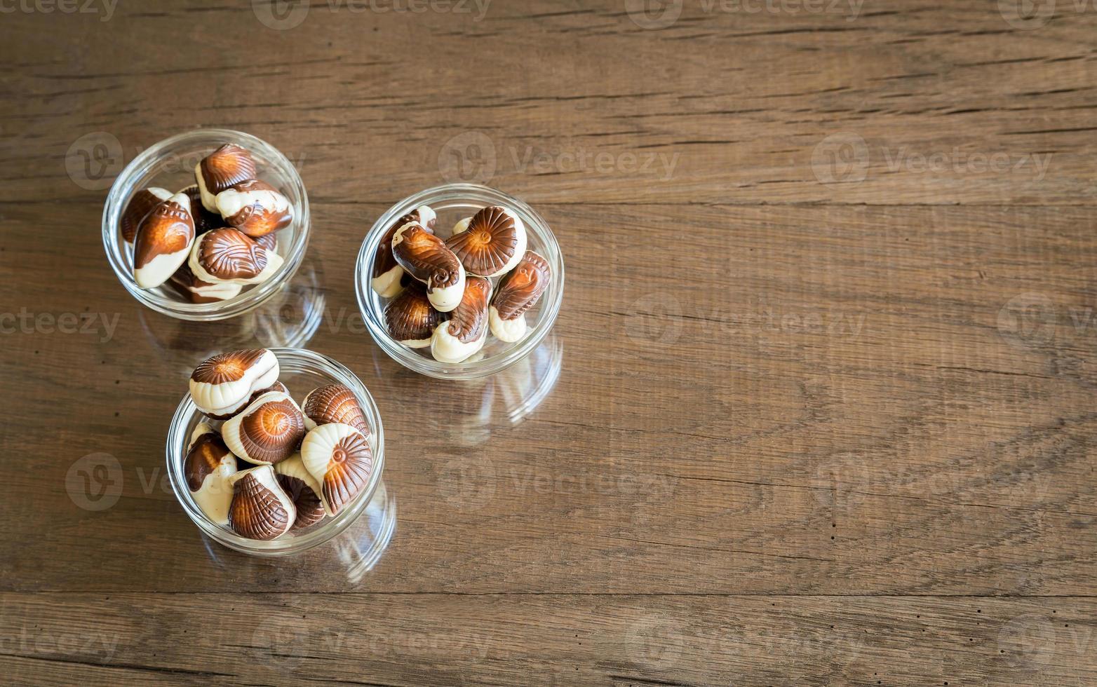 Seashells chocolates bowls photo