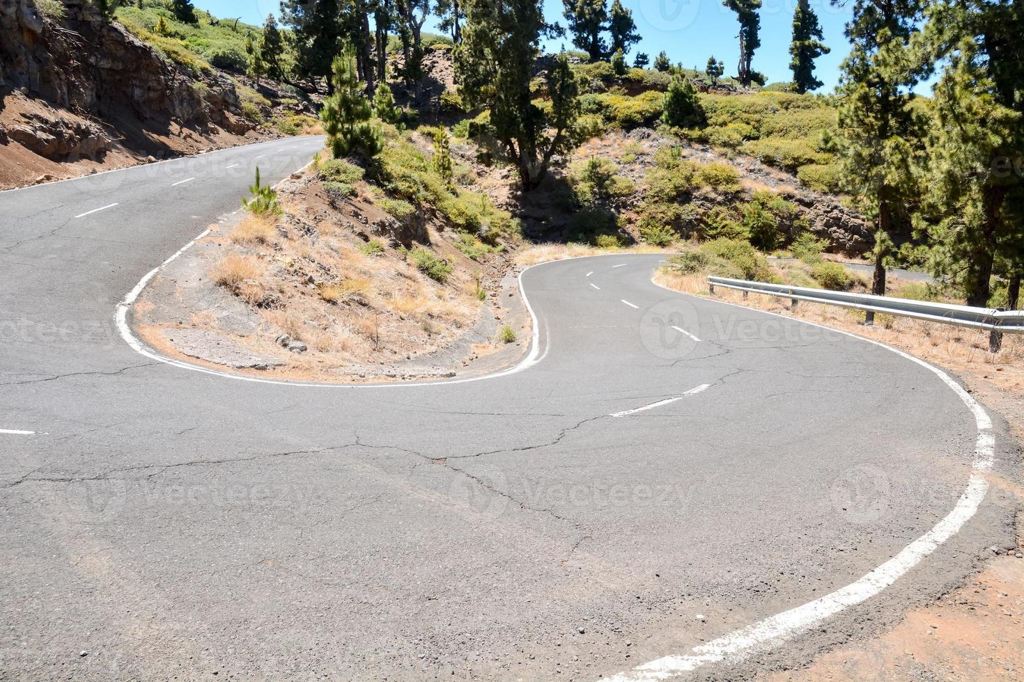 Road through the scenic landscape photo