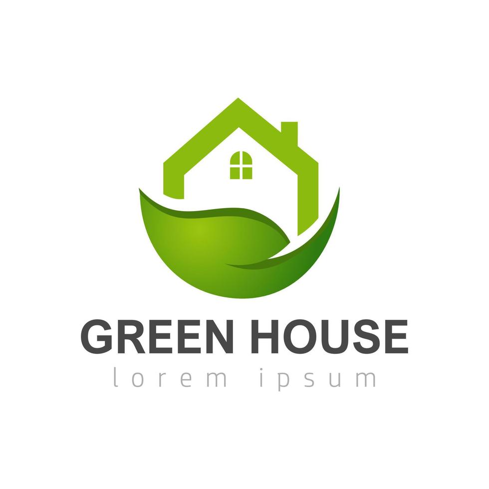 Green House Logo Template Design Vector Illustration