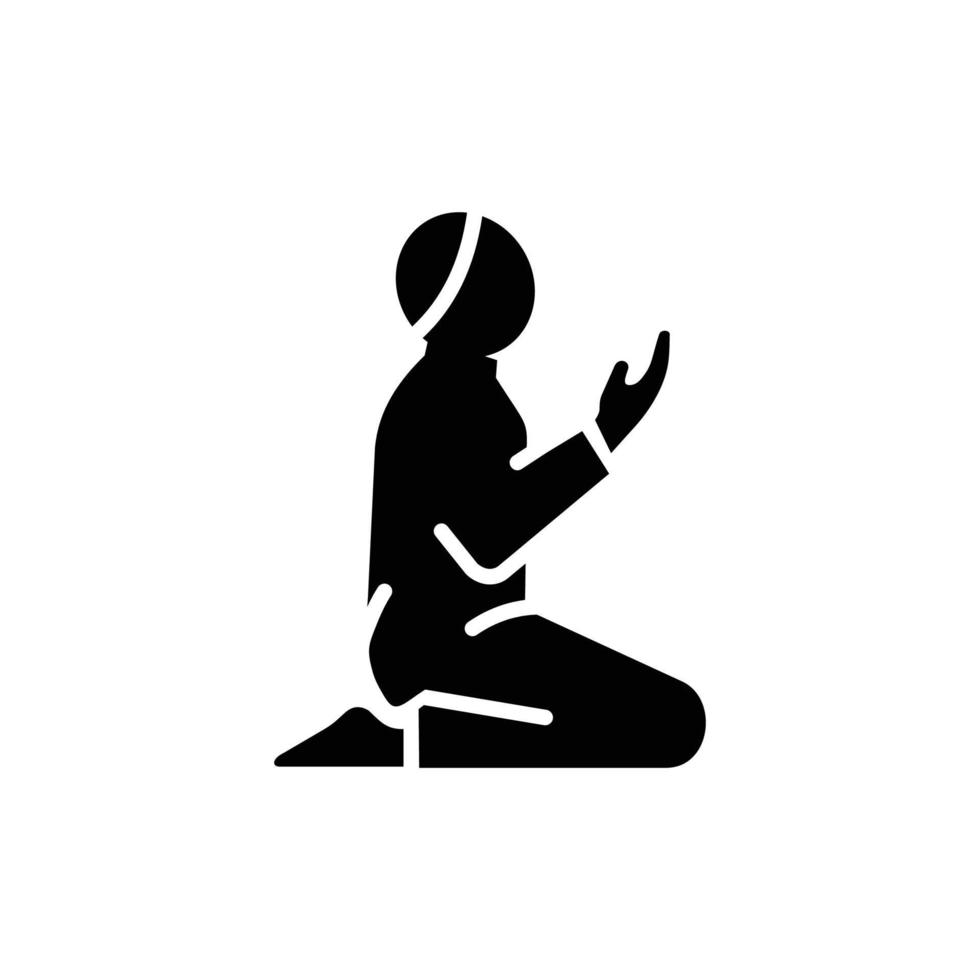 Islamic pray simple flat icon vector illustration