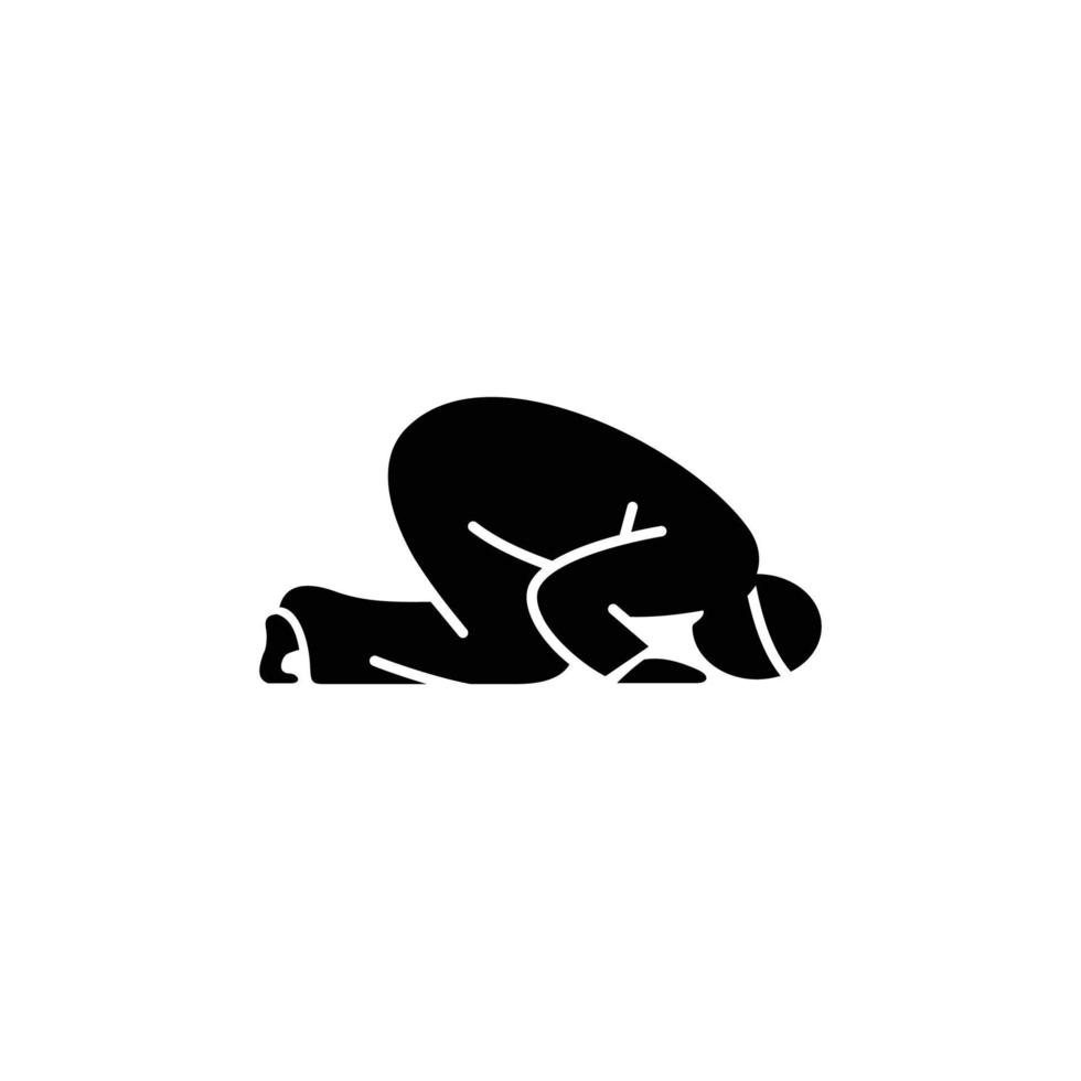 Sujud simple flat icon vector illustration. Prostration icon vector