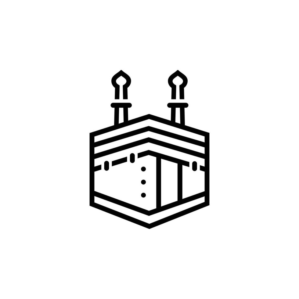Kaaba outline icon vector illustration