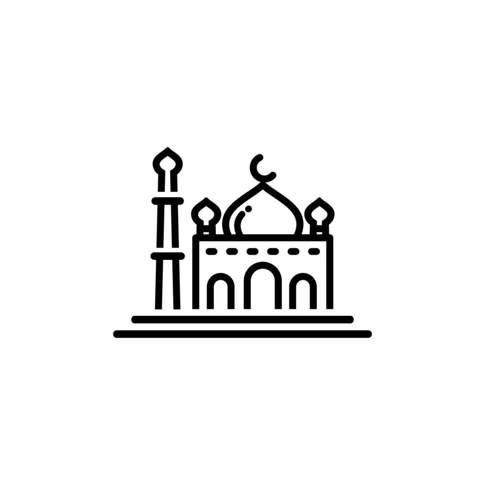 Mosque outline icon vector illustration