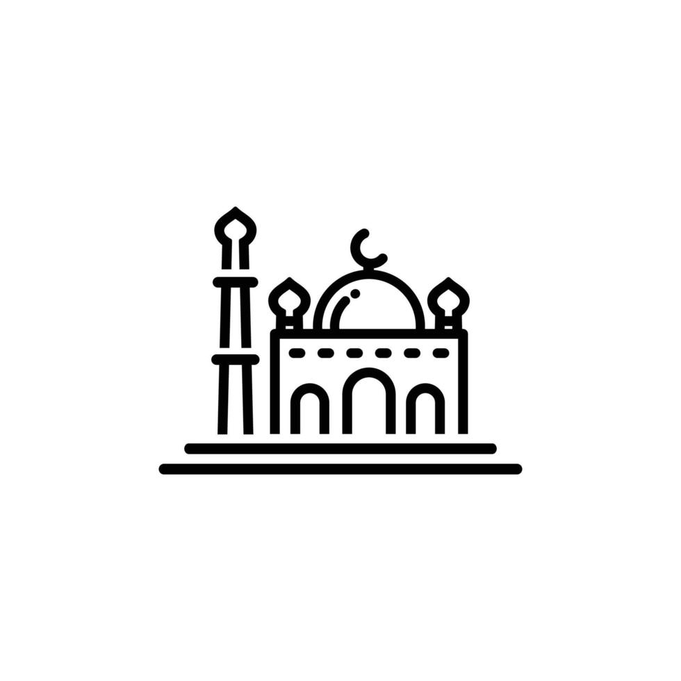 Mosque outline icon vector illustration