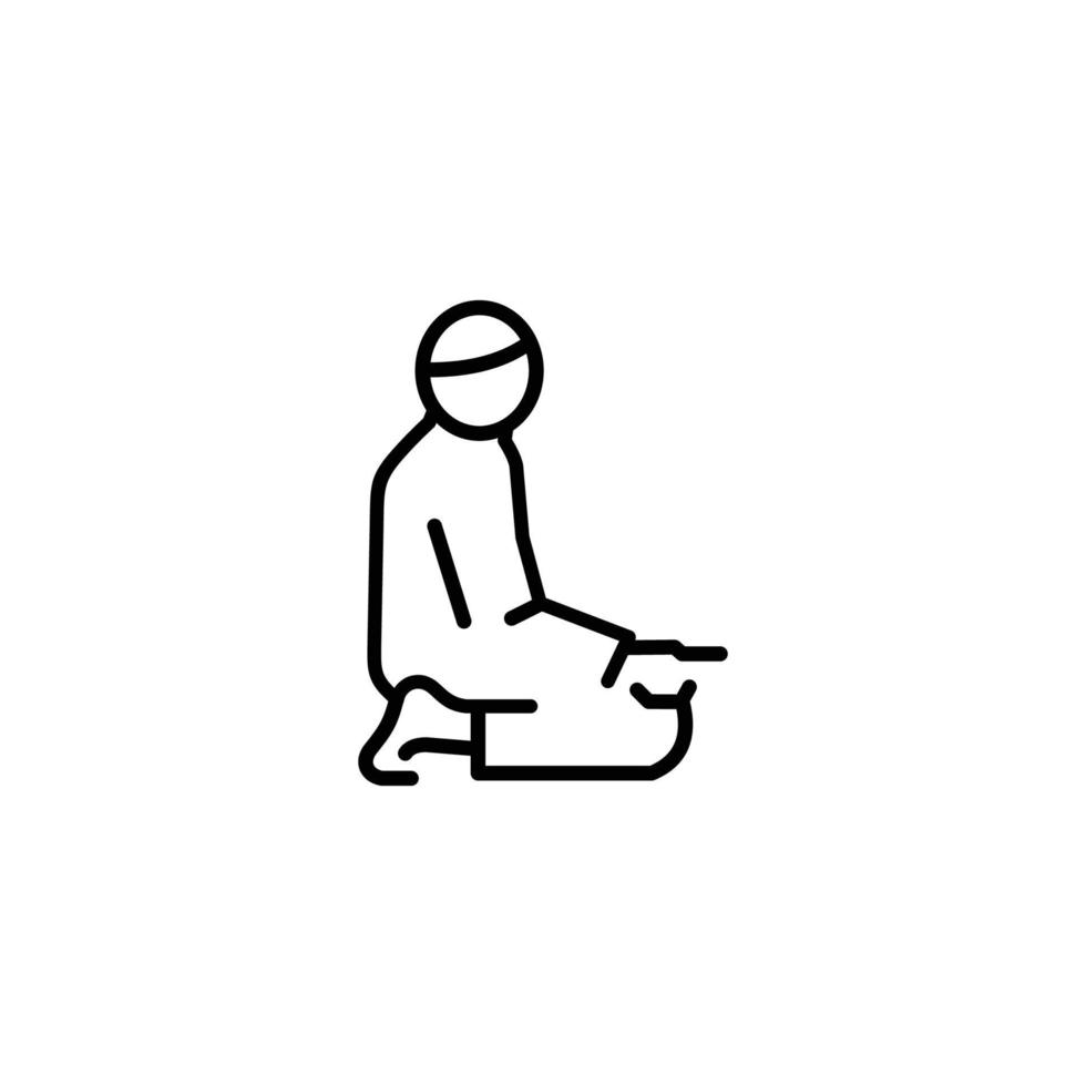 Salat outline icon vector illustration. Shalat icon vector. Islamic icon