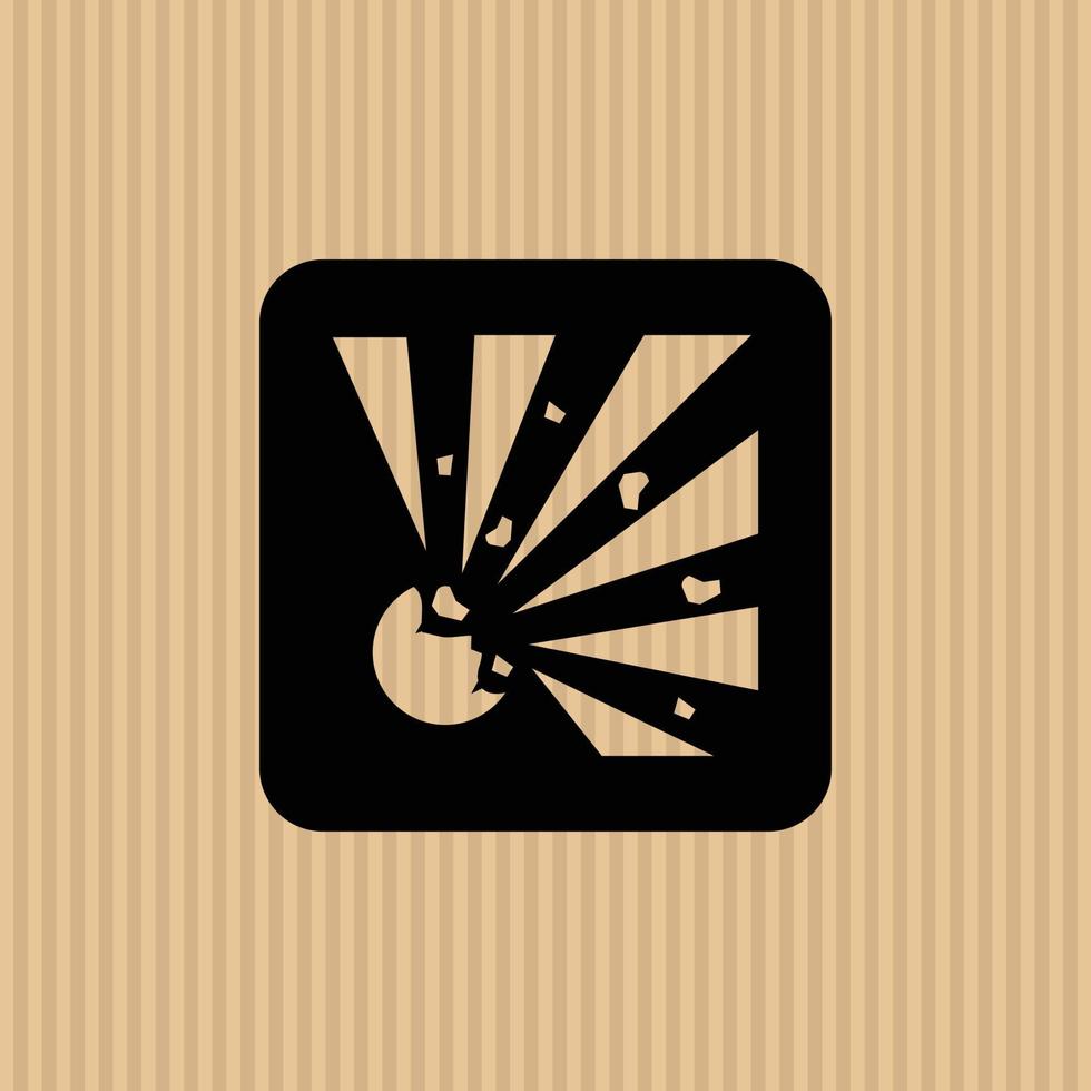 Explosive simple flat icon vector illustration with cardboard texture background