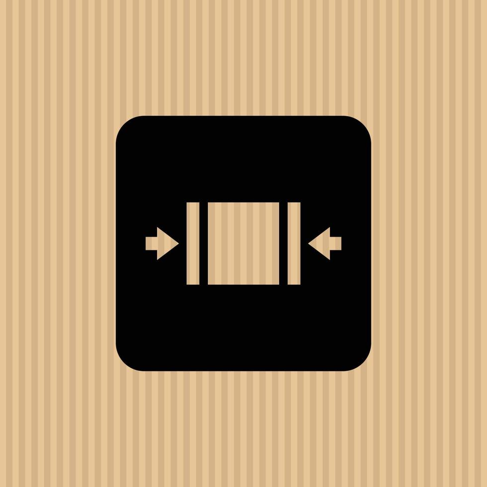 Clamp here simple flat icon vector illustration with cardboard texture background