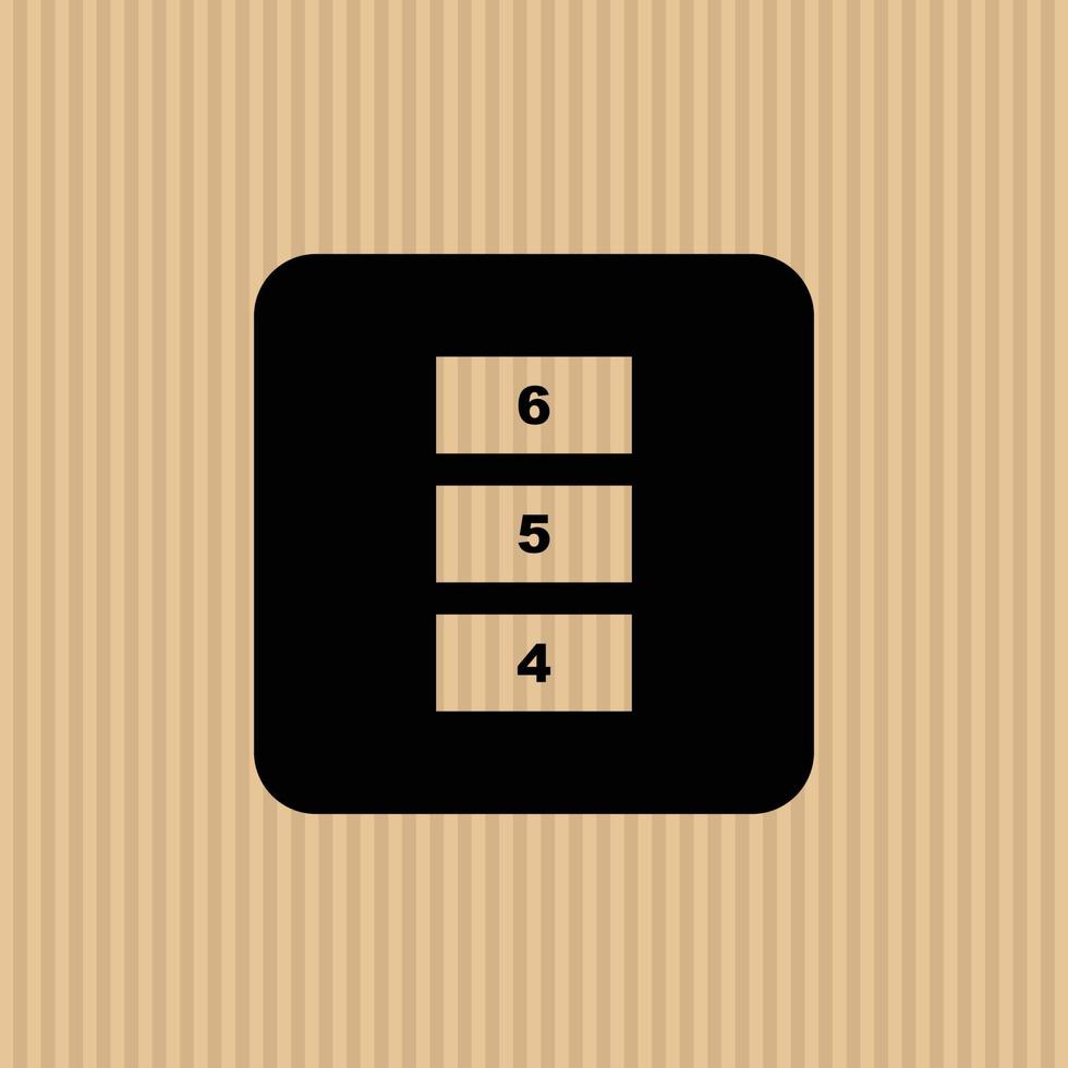Ilustración de vector de icono plano simple de pila máxima con fondo de textura de cartón