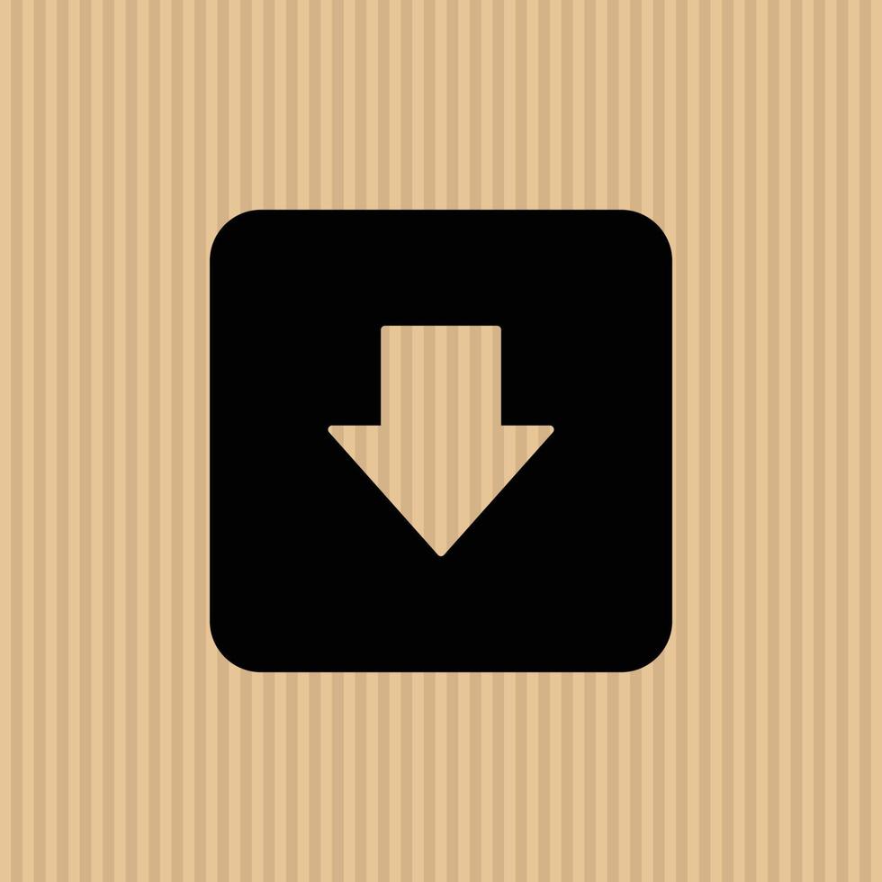 Front here simple flat icon vector illustration with cardboard texture background