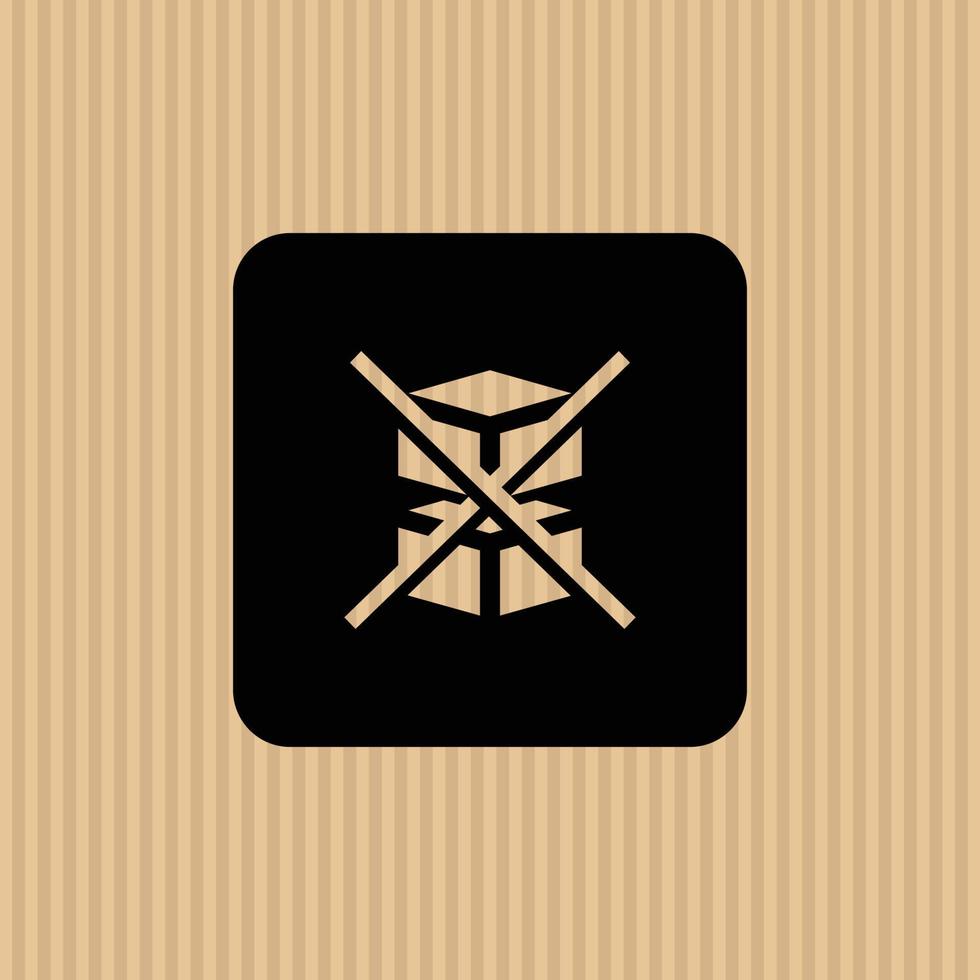 Do not stack simple flat icon vector illustration with cardboard texture background