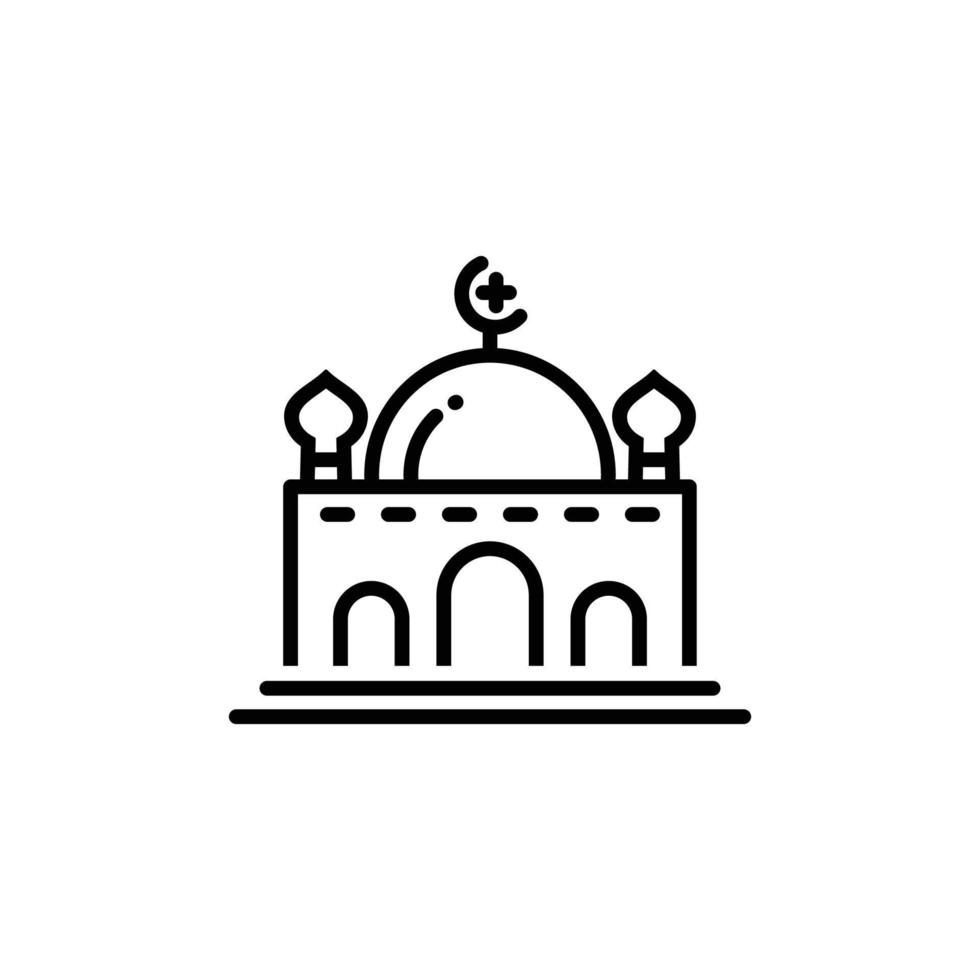 mezquita contorno icono vector ilustración
