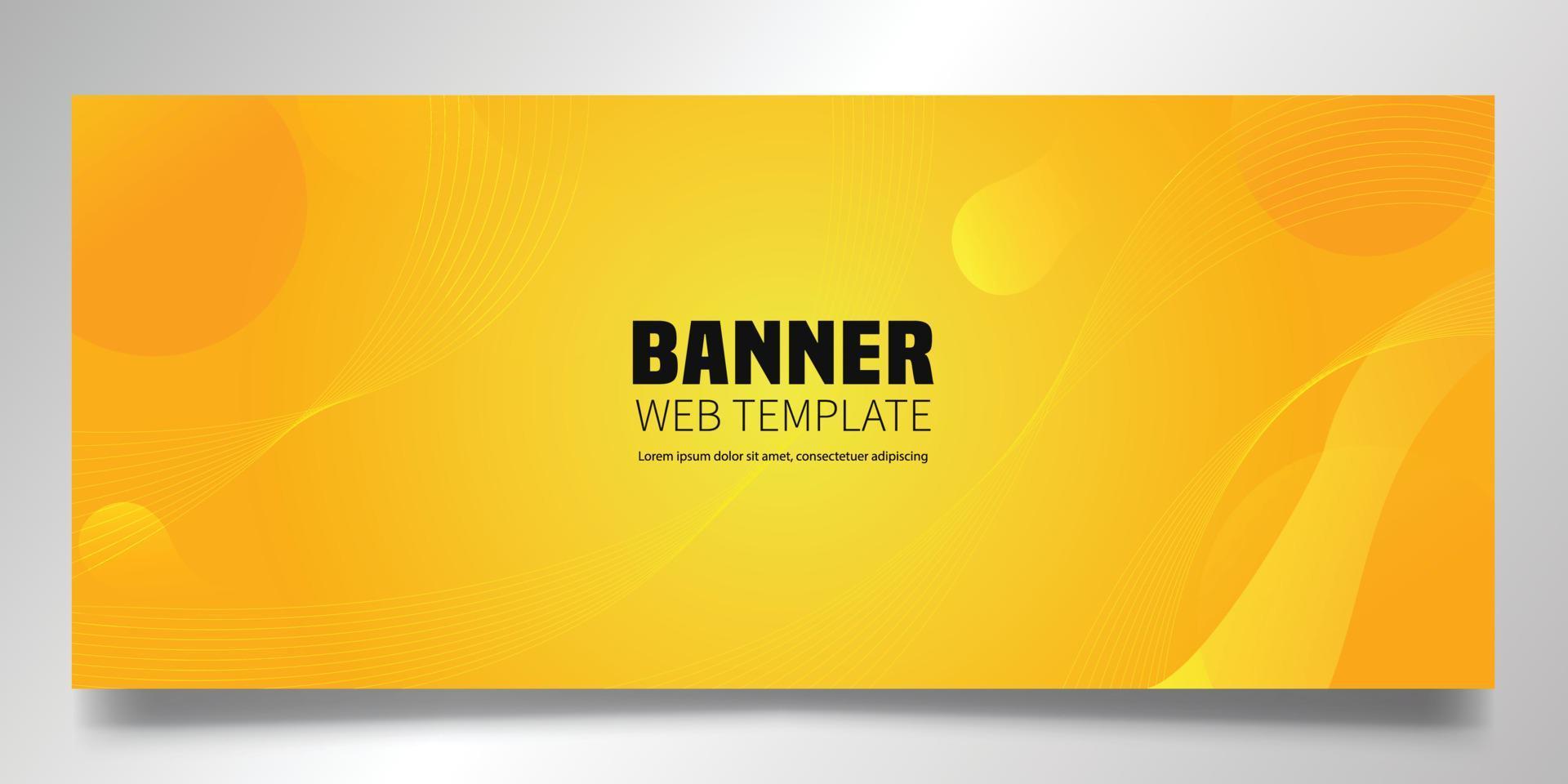 Web banner template and yellow color vector