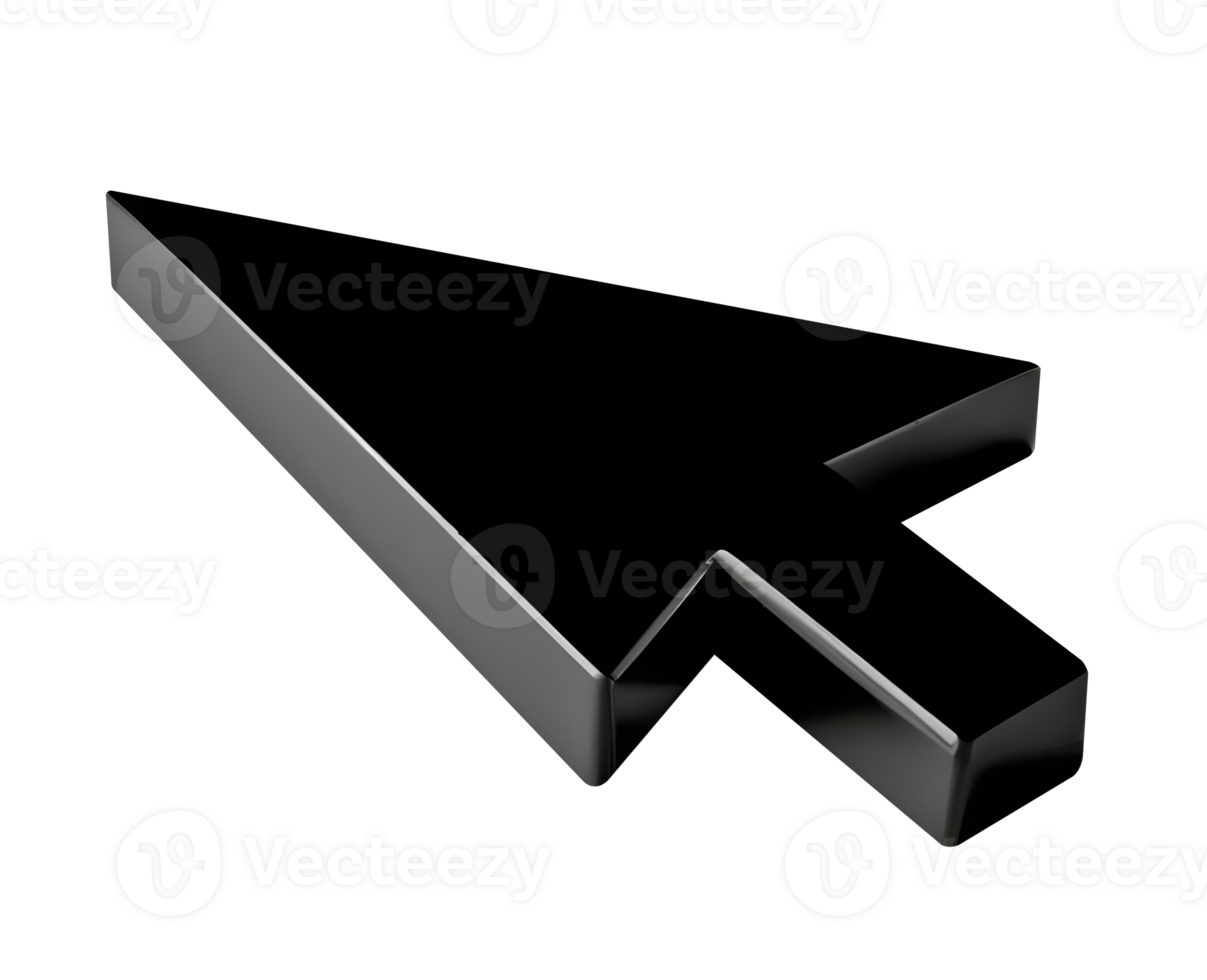 Curseur de souris d'ordinateur 3d. icône flèche. IA générative. png