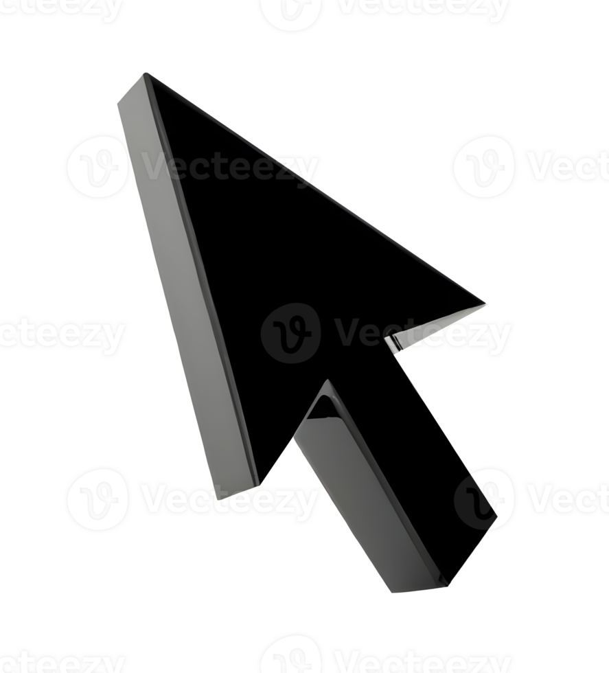 Cursor de mouse de computador 3D. ícone de seta. IA generativa. png