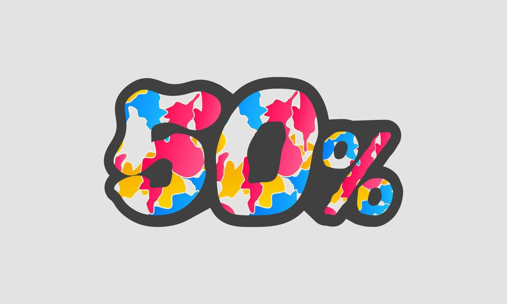 50 percent design with abstract red yellow blue colors, vector