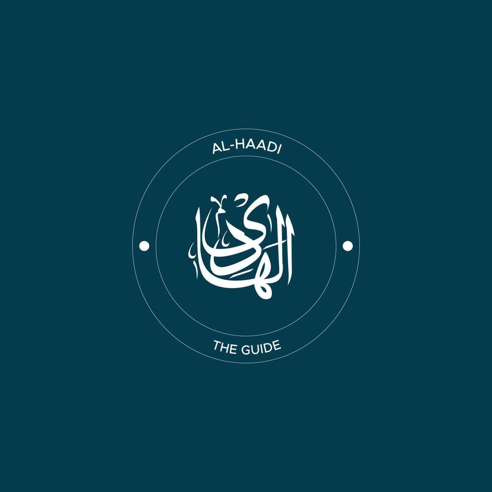 Allah's Name with meaning in Arabic Calligraphy Style vector