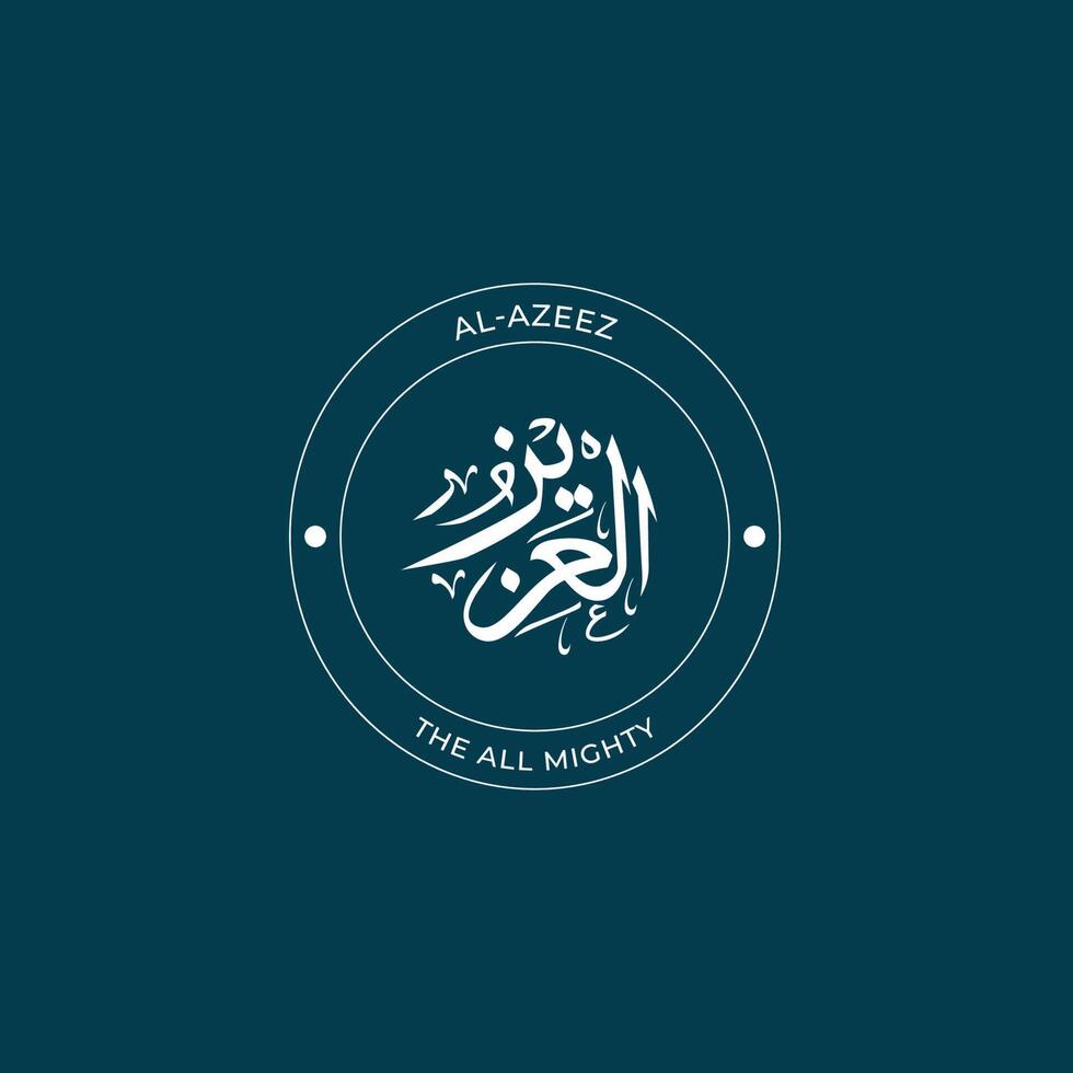 Allah's Name with meaning in Arabic Calligraphy Style vector