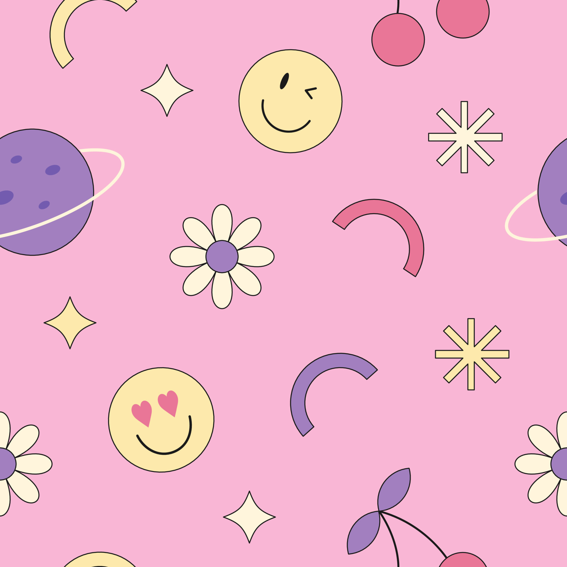 planets with faces wallpaper