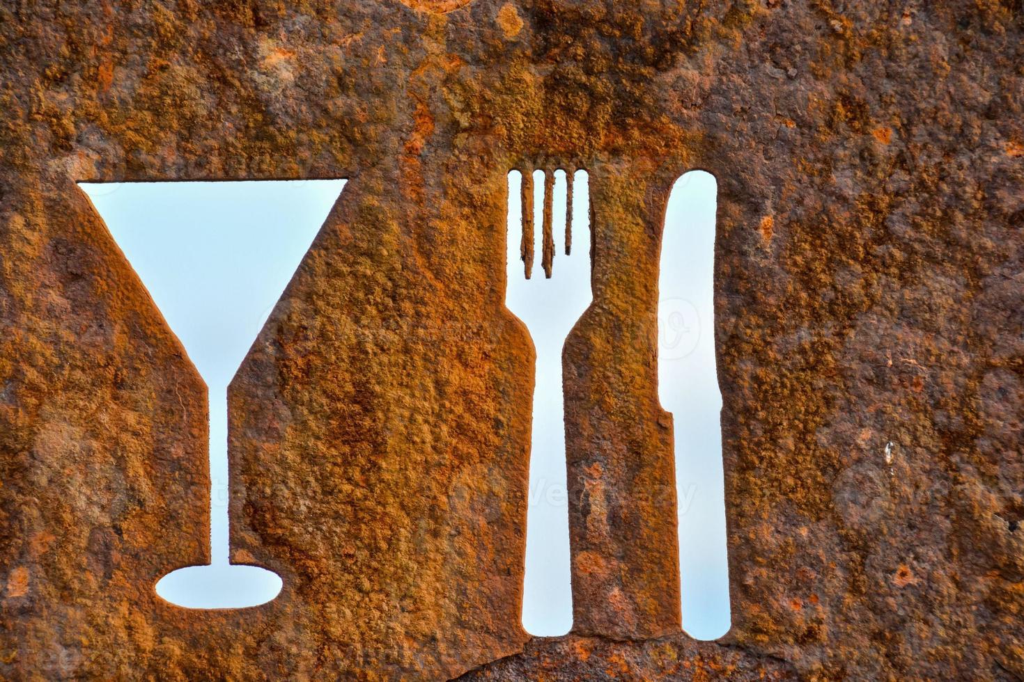 Rusty Oxidated Restaurant Sign photo