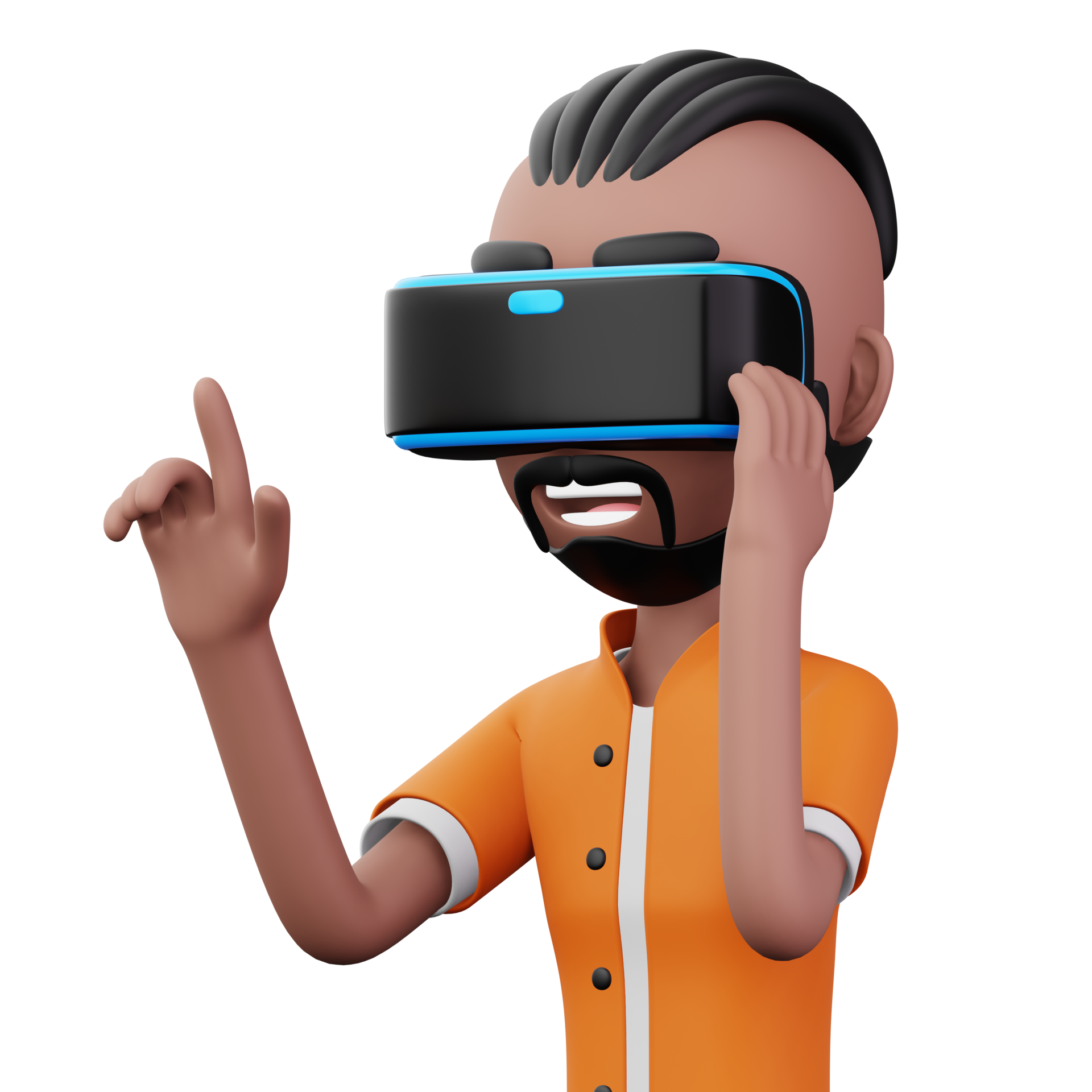 Contento Hombre Utilizando Virtual Realidad Auriculares Linda Dibujos sony-playstation-vr2-virtual-reality-ps-vr2-headset-3d-vr-glasses
