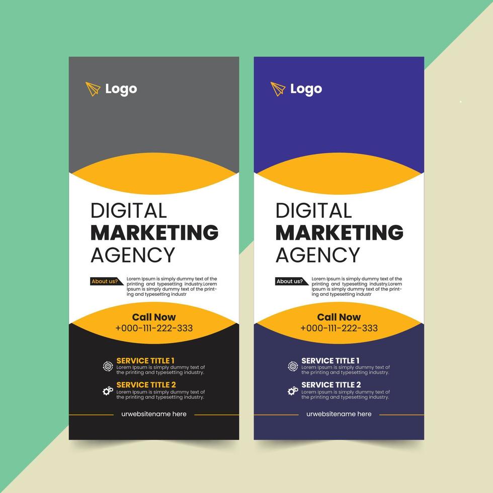 Vector digital marketing roll-up banner template design for outdoor marketing