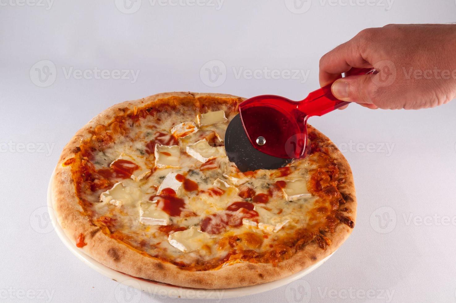 Pizza on light background photo