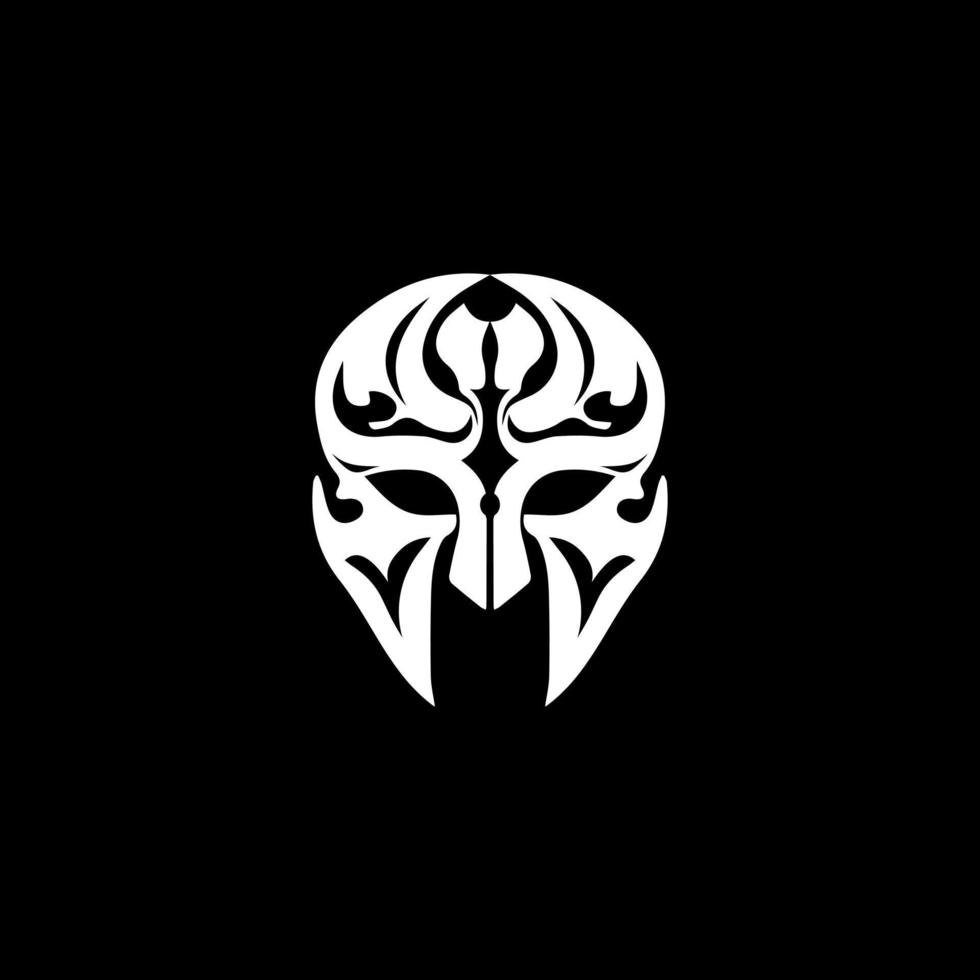 Spartan helmet logo design vector template. Silhouette of a spartan head
