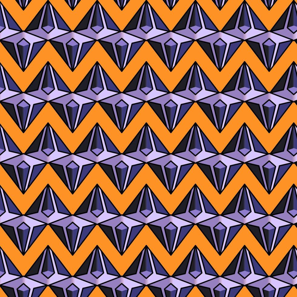 Seamless vector pattern. Black and orange geometrical background with hand drawn decorative tribal elements. Print with ethnic, folk, traditional motifs.