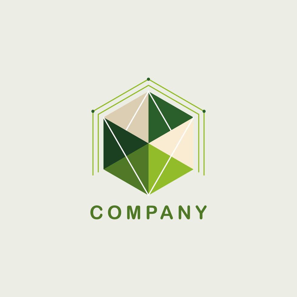 company logo icon element template, cube polygonal vector illustration