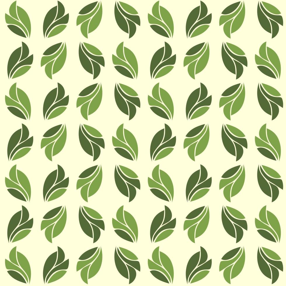 Eco pattern with green leaves. Vector seamless pattern with leaves
