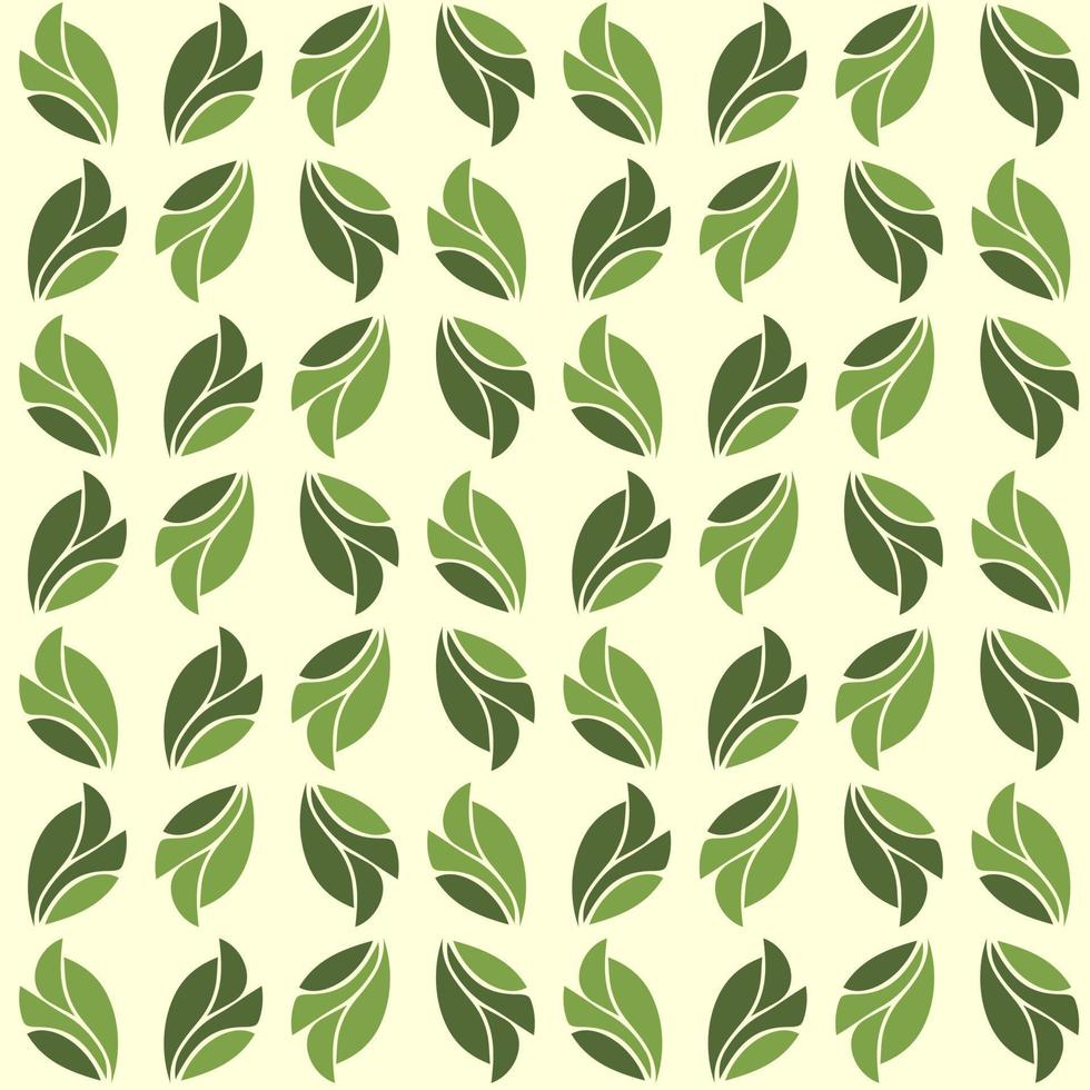 Eco pattern with green leaves. Vector seamless pattern with leaves