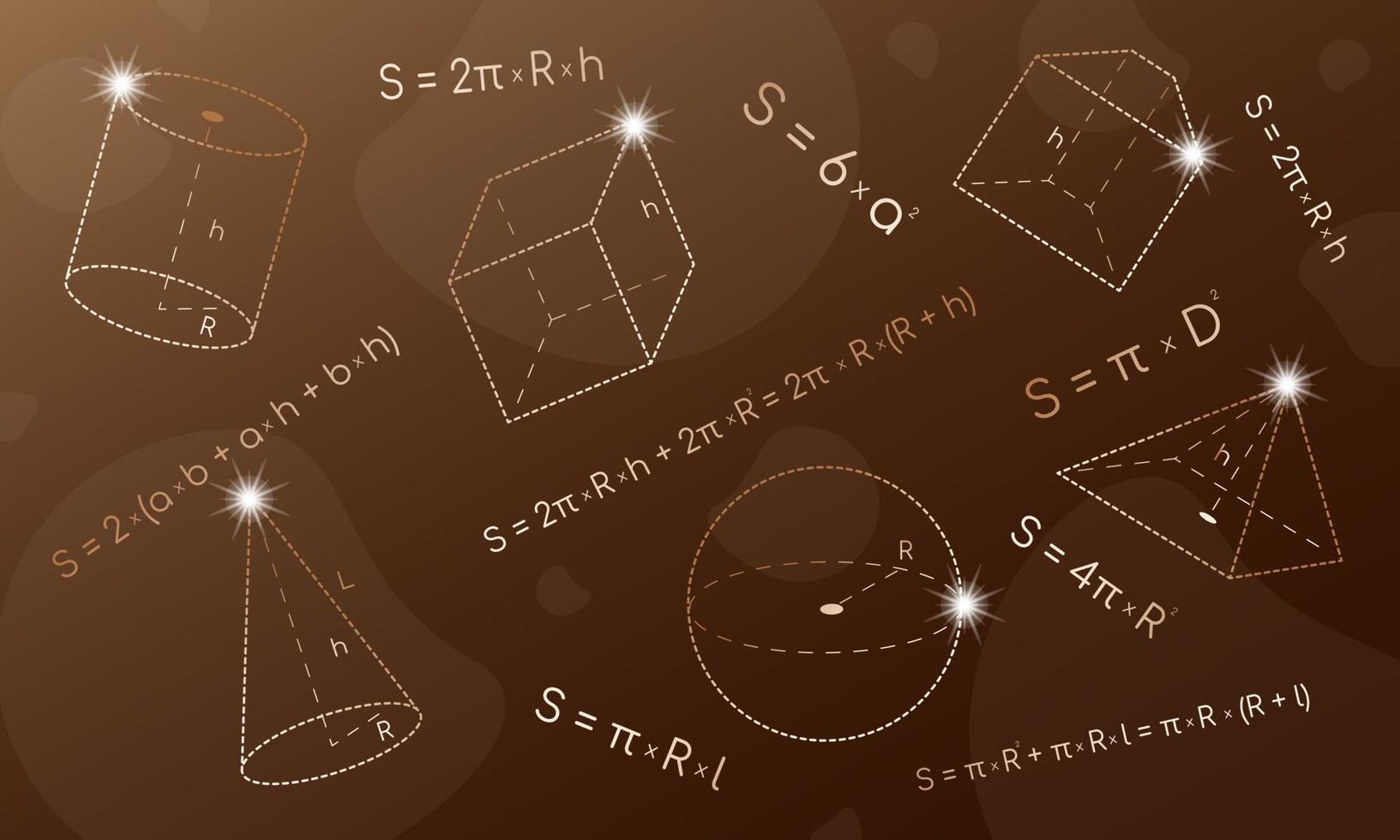 matemático antecedentes con fórmulas y geométrico formas para varios propósitos tal como bandera, fondo de pantalla, póster antecedentes vector