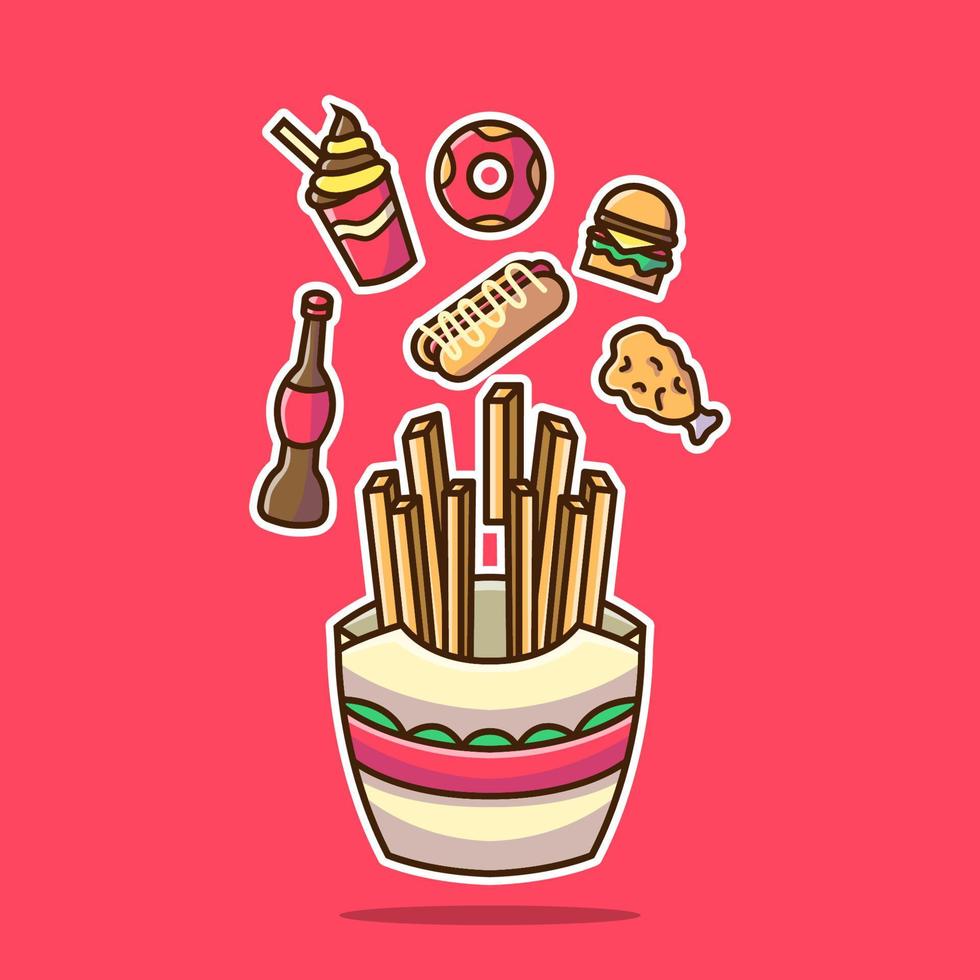 bocadillo basura comida ilustración vector