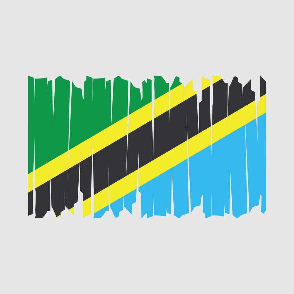 cepillo de bandera de tanzania vector