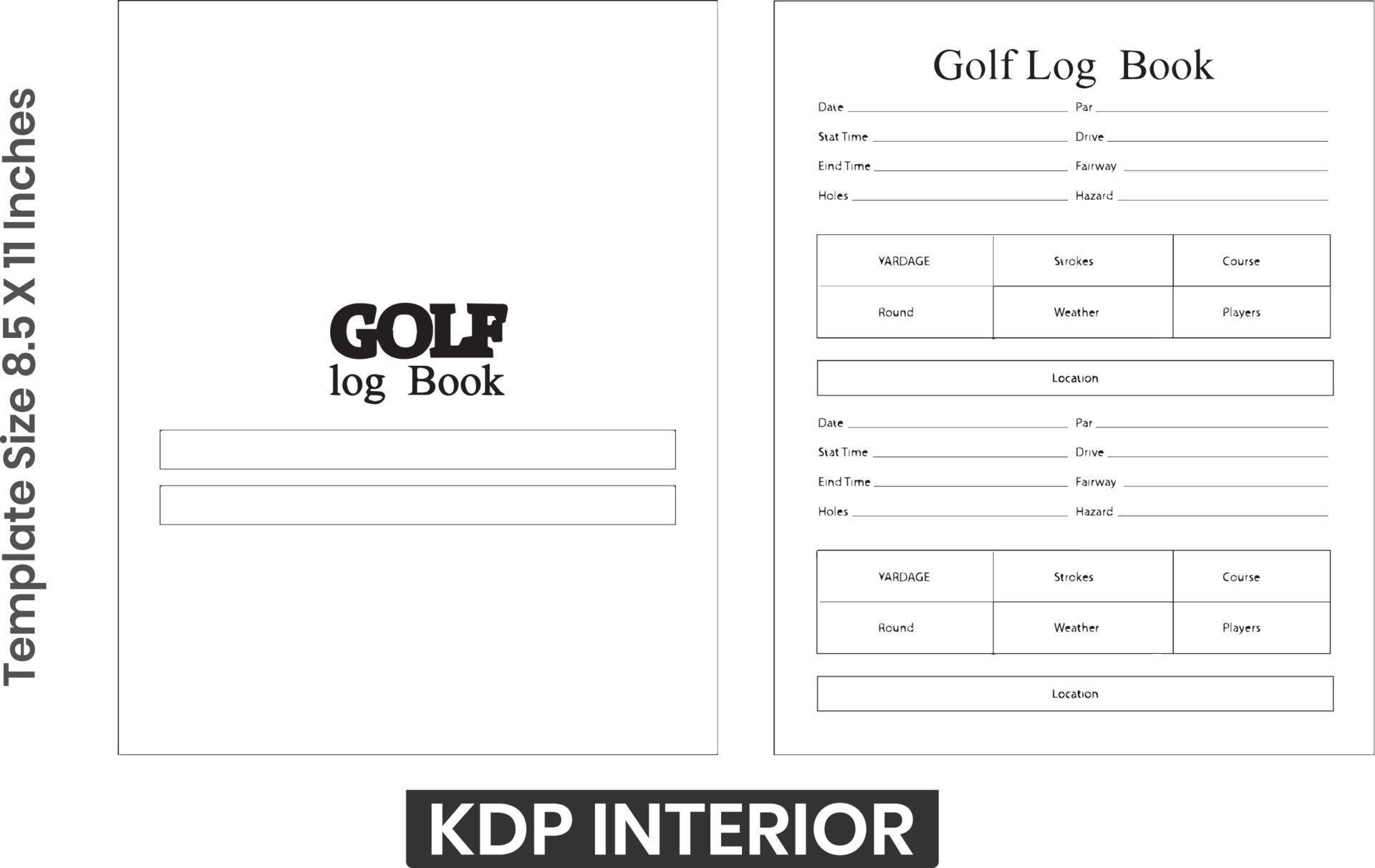 Golf Log Book. KDP Interior 21578762 Vector Art at Vecteezy