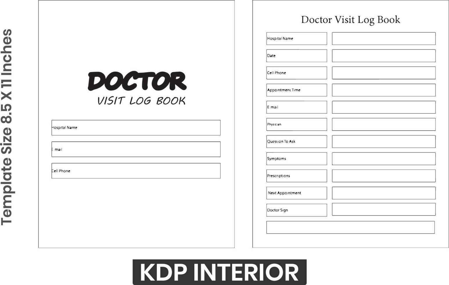Doctor's Visit Log Book KDP Interior vector