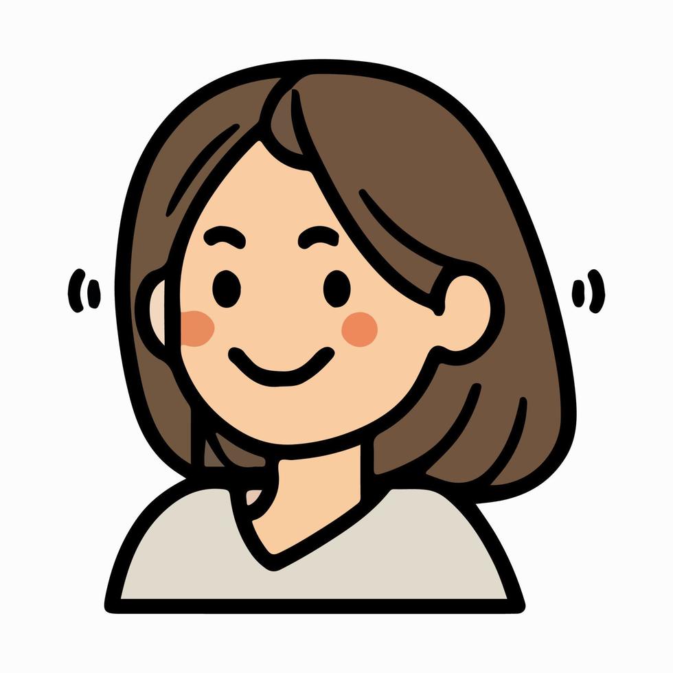 positivo cara mujer Superior cuerpo icono vector ilustración