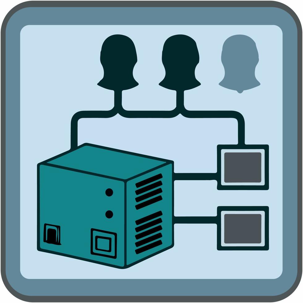 Management panel representing a network interface icon vector illustration