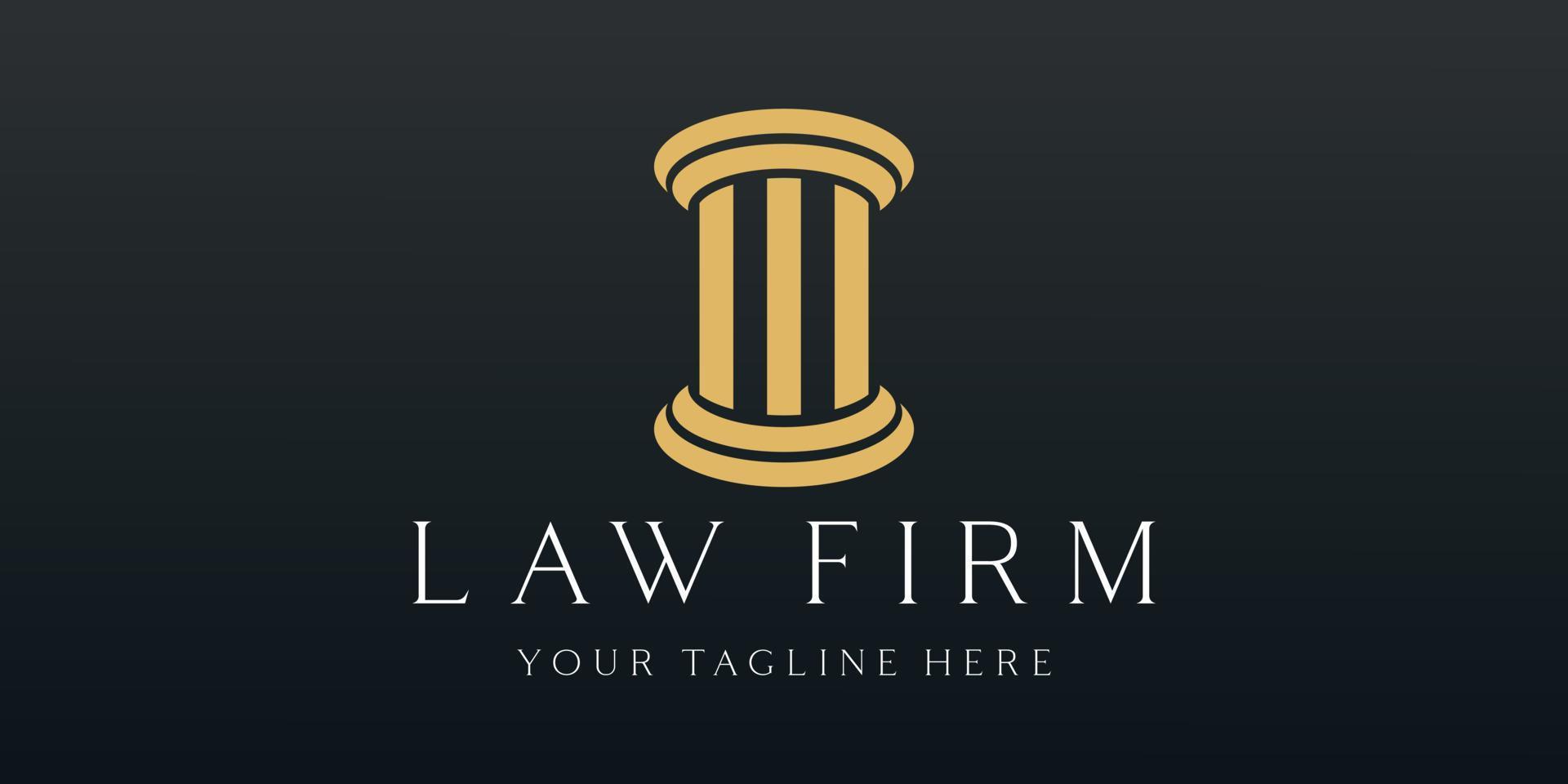 Pillar Vector Icon. Law Office Logo design Template