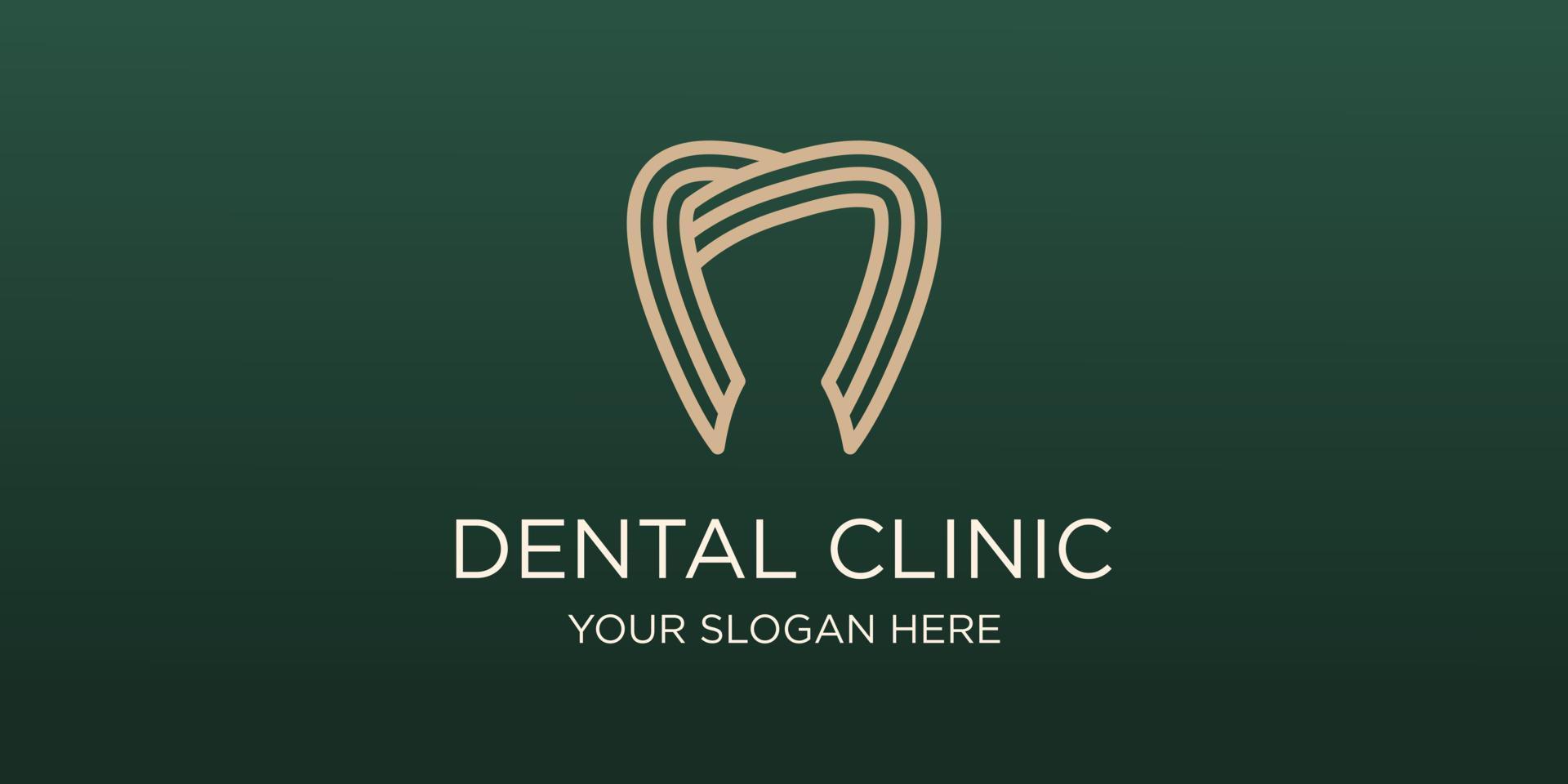 dental clinic tooth logo design vector illustration.