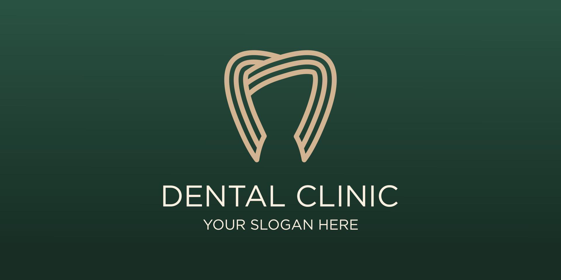 dental clínica diente logo diseño vector ilustración.