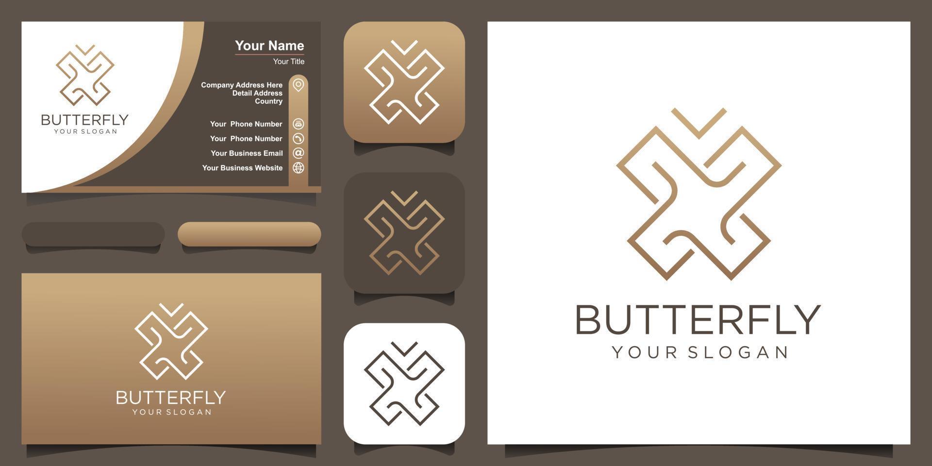 modern butterfly logo design vector