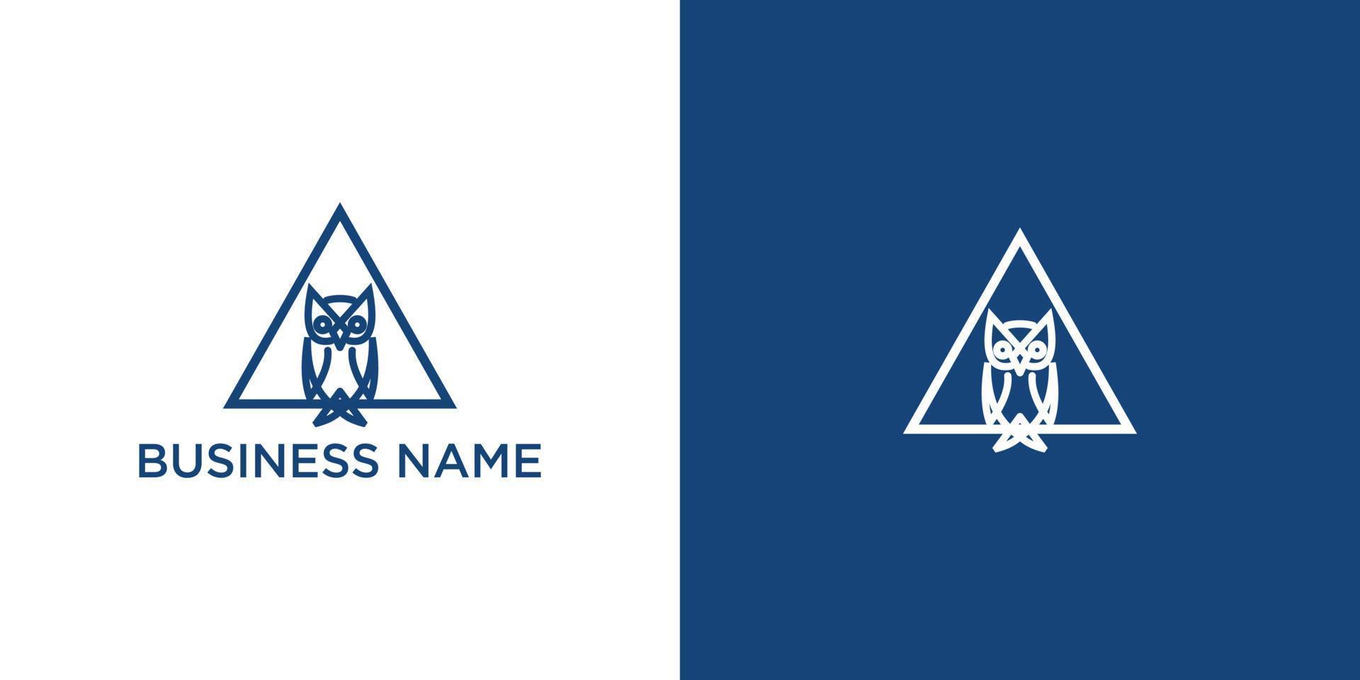Owl Wisdom Triangle Logo Symbol vector