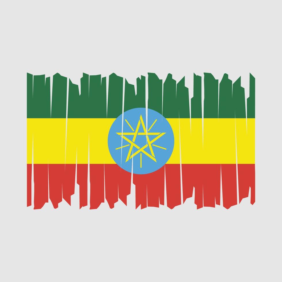 Ethiopia Flag Brush vector