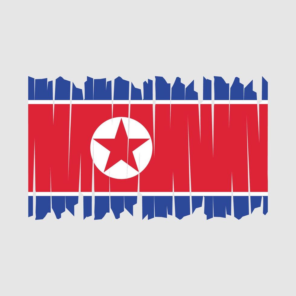 North Korea Flag Brush vector