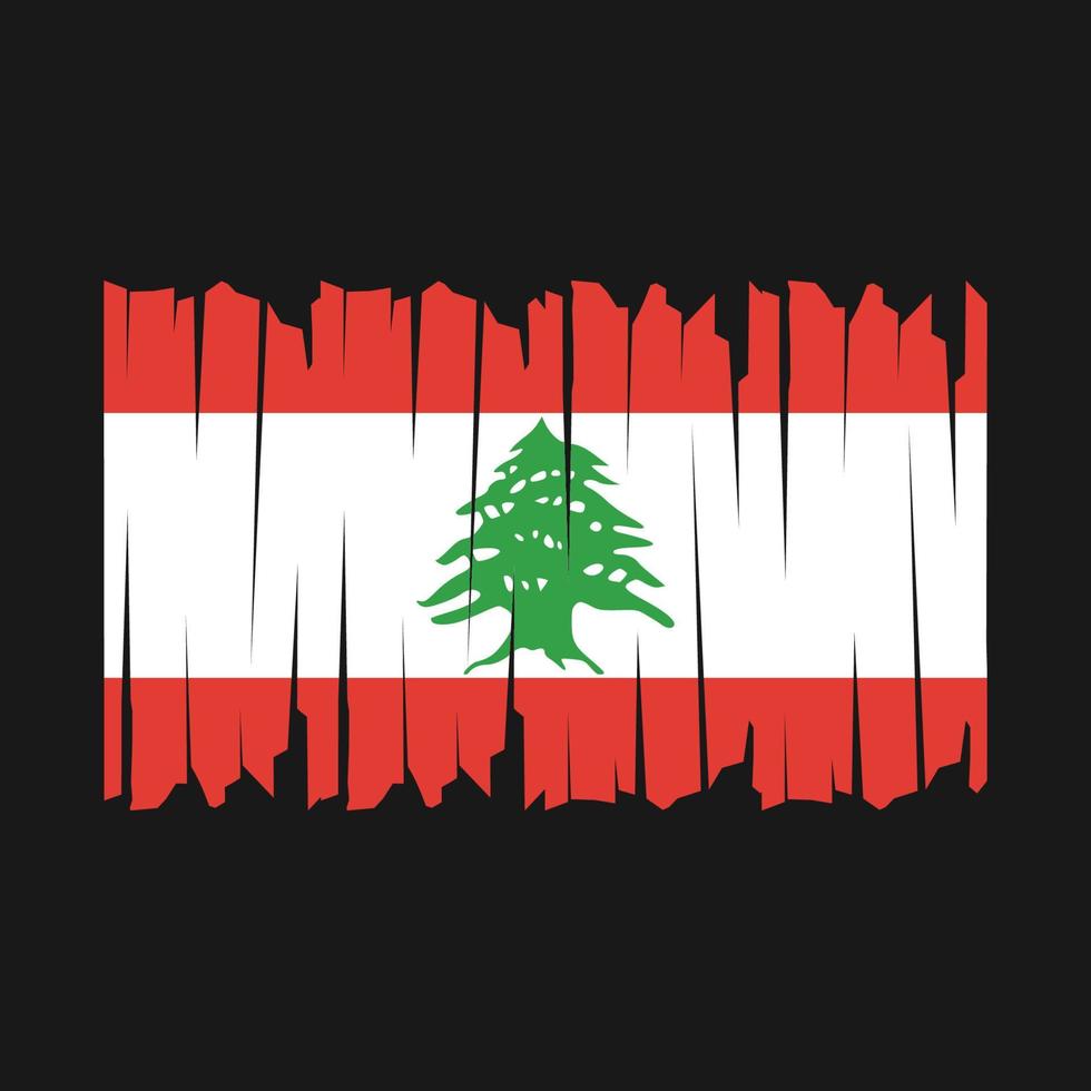 pincel de bandera de líbano vector